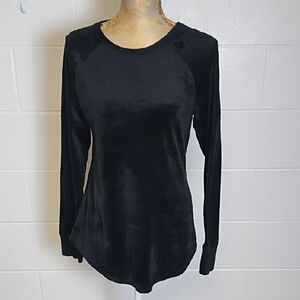 Super Duper Soft Velour Black Long Sleeve Top